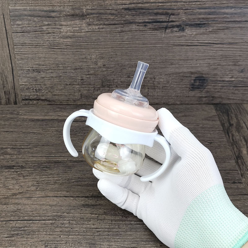 宝宝120ml喝水手柄吸管杯耐高温婴儿喂奶迷你奶瓶食品级PPSU塑料