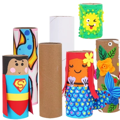 圆形牛皮纸筒白坯空心纸管手工diy 绘画涂鸦益智创意手工制作材料