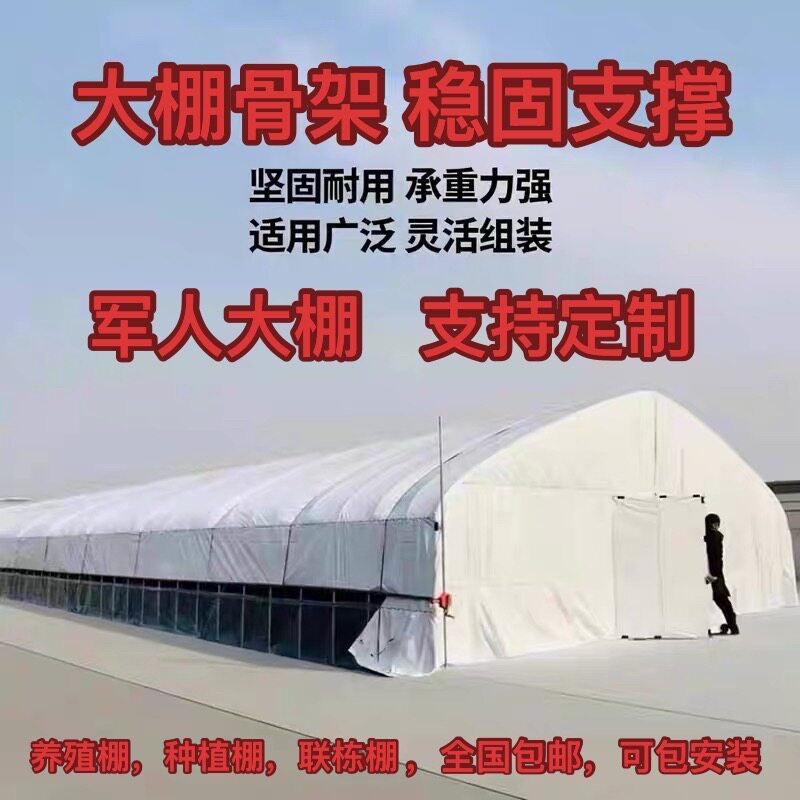 定制进口加厚防晒防渗膜养殖大棚蔬菜大棚钢管骨架水产棚连栋棚型