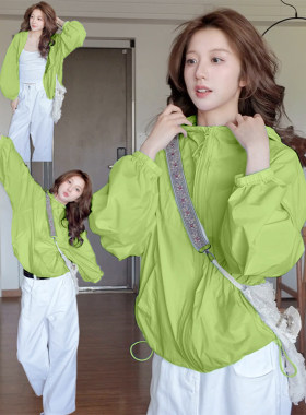 绿色防晒衣女2026新款防紫外线户外轻薄女款薄款防晒服外套夏季薄