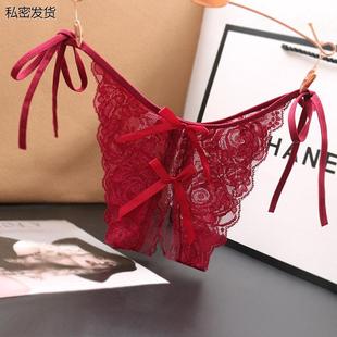 系带内裤女两侧可解性感蕾丝交叉细带2024新款秋冬季绑带纯欲女生