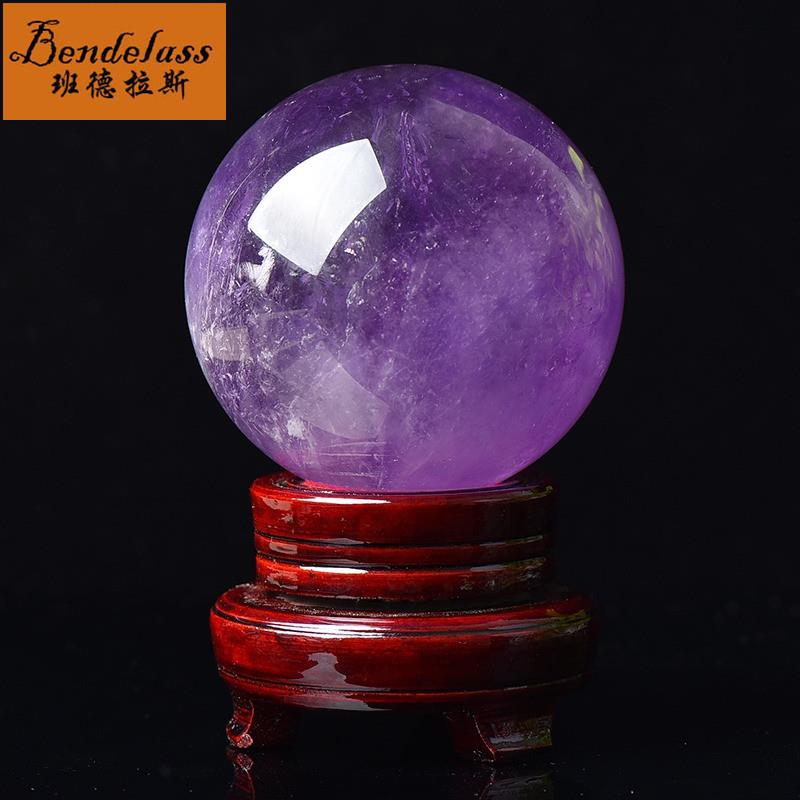 天然紫色水晶球摆件紫晶球家居客厅玄关书房卧室水晶原石打磨-封面