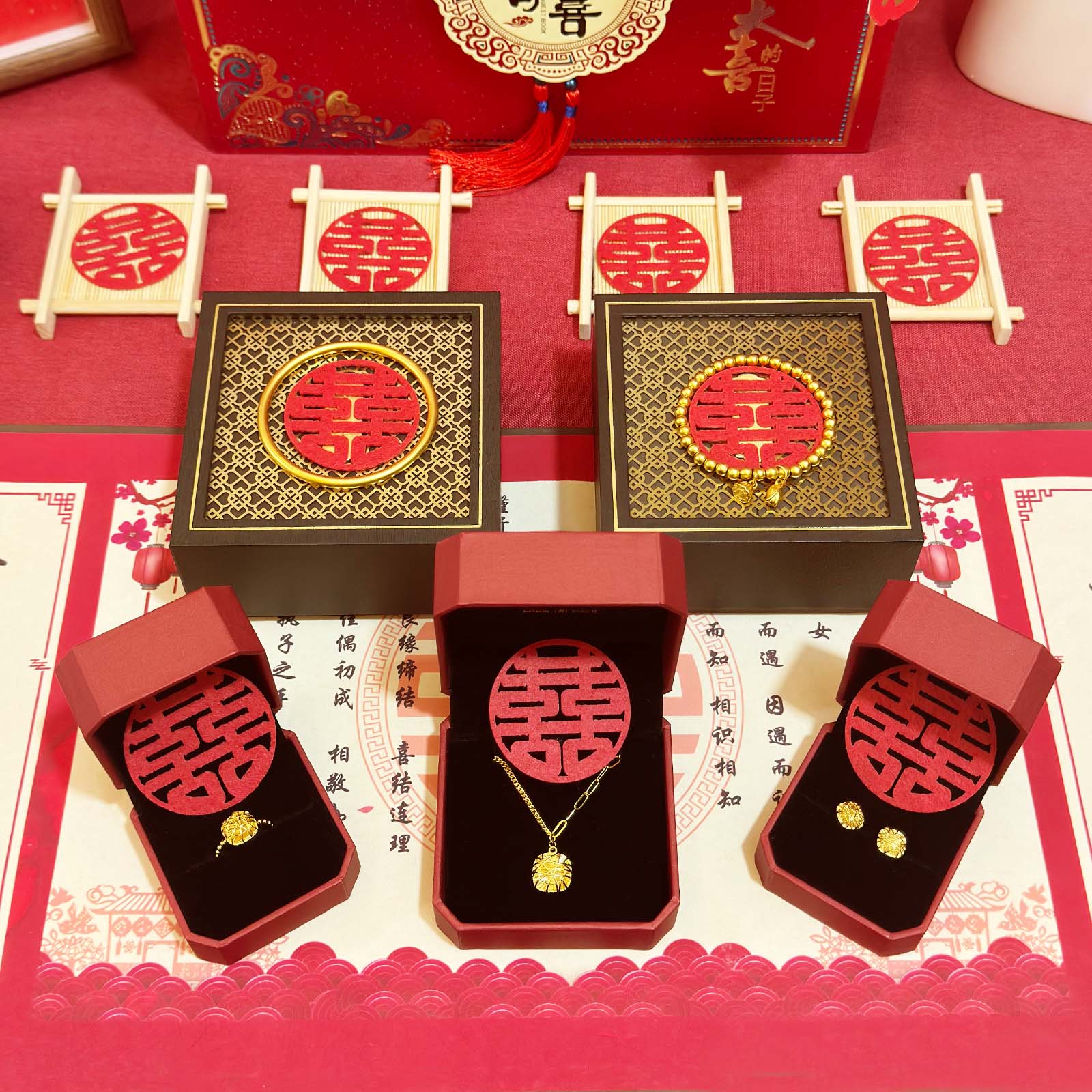 订婚结婚用假三金仿真五金套装