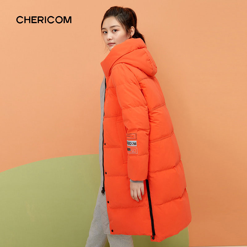 千仞岗反季女款羽绒服新款中长款时尚韩版鸭绒外套Y269030Y