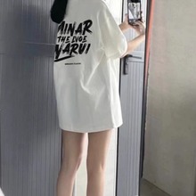 国潮欧货大版白色短袖t恤女2024新款夏季宽松美式复古情侣装上衣