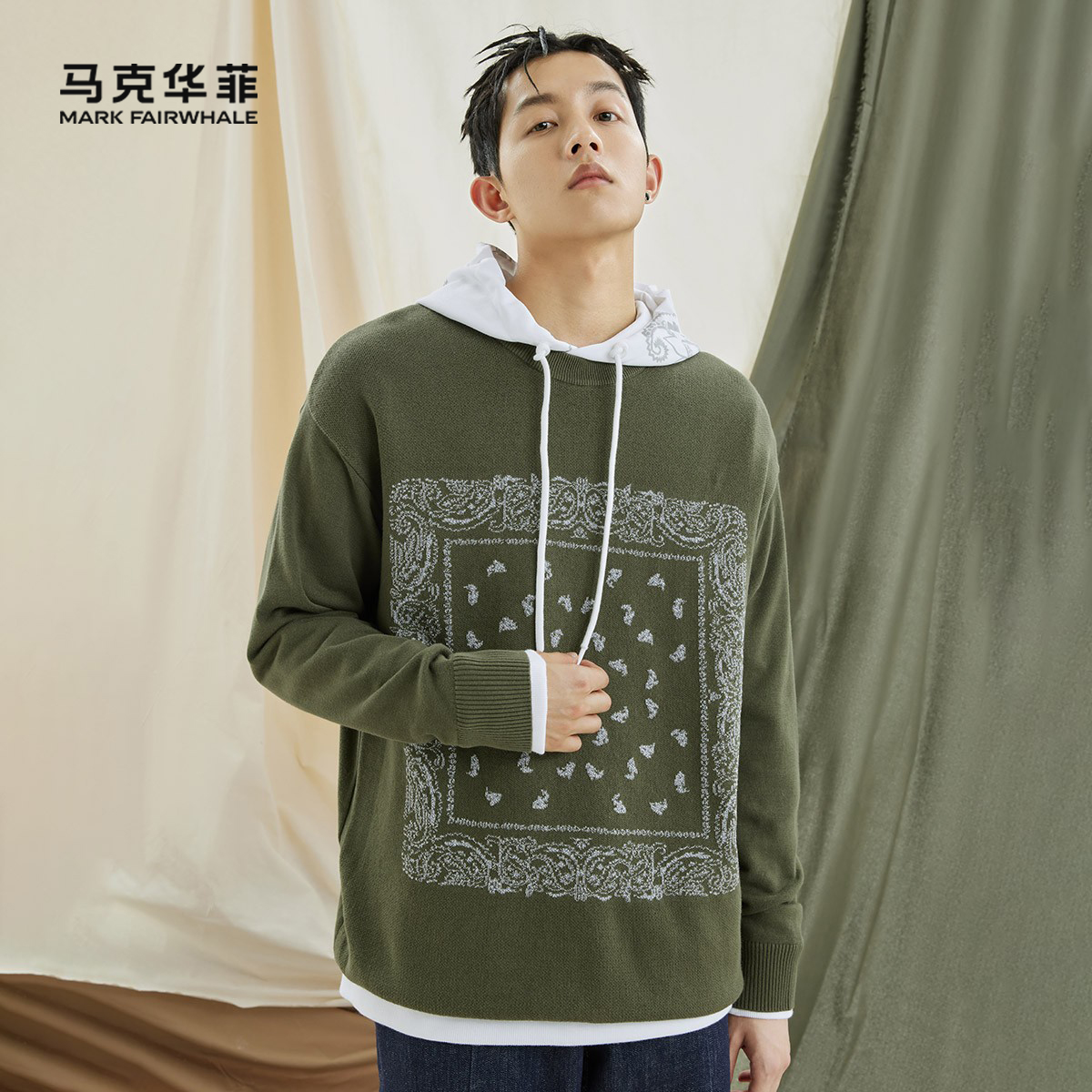 【毛衫合辑】马克华菲纯棉打底衫男士长袖上衣圆领套头毛衣针织衫_淘宝内购会_男装-第2张图片-提都小院