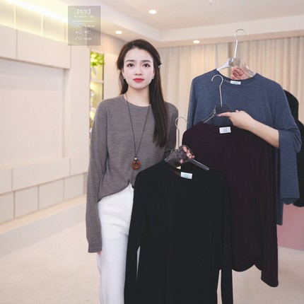 【贺贺Hehe】高定JCLP超细18针进口美丽诺百搭针织衫#EEBMH7390