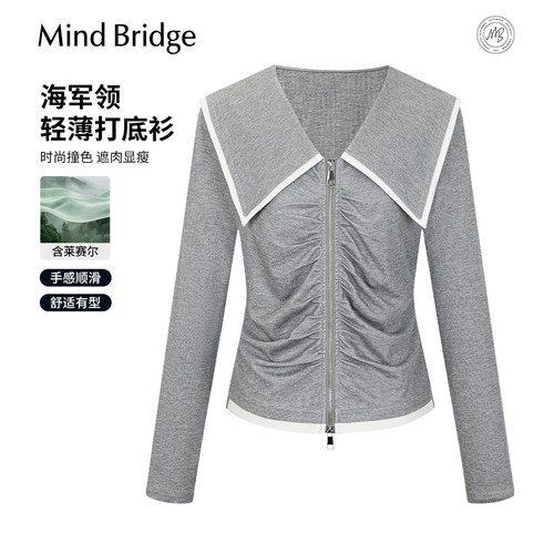 MindBridge短款海军领长袖外套
