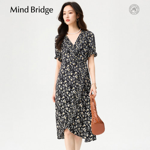 MindBridgeV领收腰碎花裙