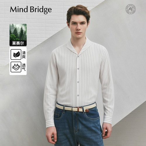 MindBridge条纹长袖衬衫
