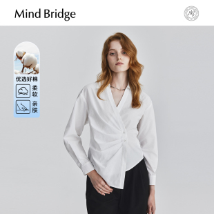 不规则长袖 秋通勤上衣2025新款 衬衣 MindBridge女士设计感衬衫