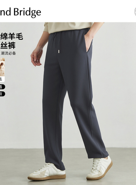 Mind Bridge【绵羊毛】裤子男款通勤休闲裤2025年冬季厚款直筒裤