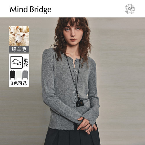 MindBridge纯色花边针织