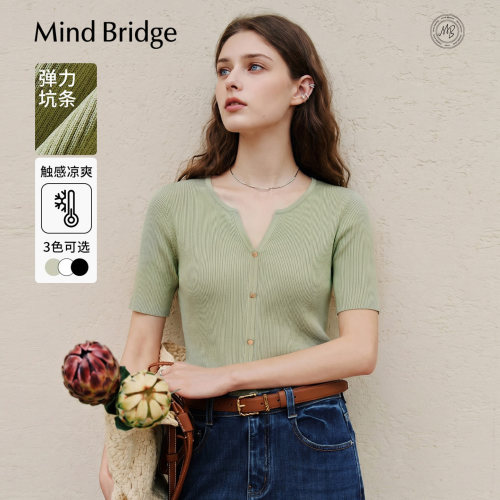 MindBridgeV领短袖针织衫