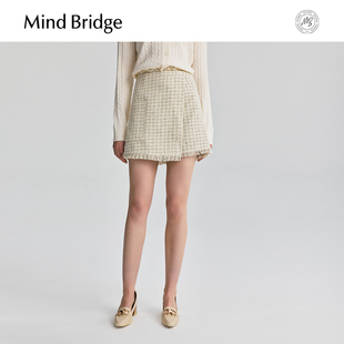 女士通勤裤 Mind 设计感短裤 通勤流苏女士小香风裙裤 子 Bridge秋季