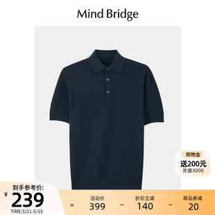 针织衫 男士 MindBridge 半袖 纯棉 2024新款 夏Polo衫 通勤短袖