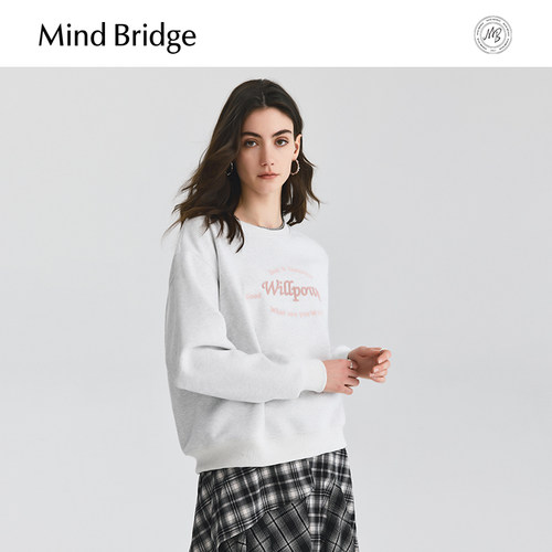 MindBridge刺绣圆领卫衣