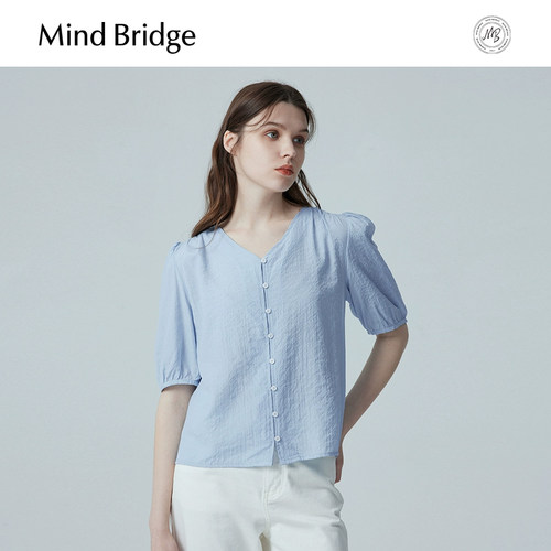 MindBridge短袖V领衬衫