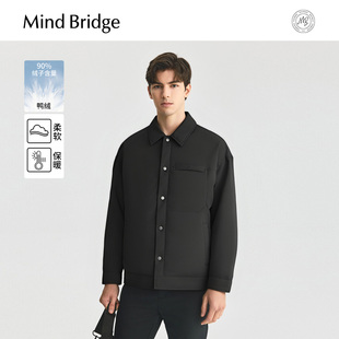 鸭绒服休闲保暖外套 轻薄翻领羽绒服2025年冬衬衫 Mind Bridge男士