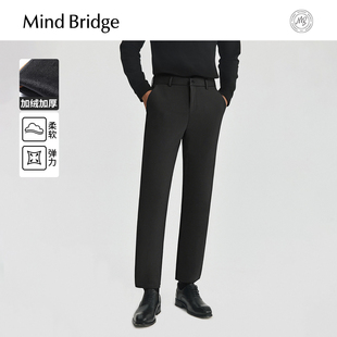 Bridge2025年简约通勤加绒裤 纯色直筒长裤 厚款 冬男士 休闲裤 Mind