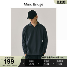 T恤秋季 Polo领纯色卫衣男长袖 韩系简约上衣 MindBridge2023新款