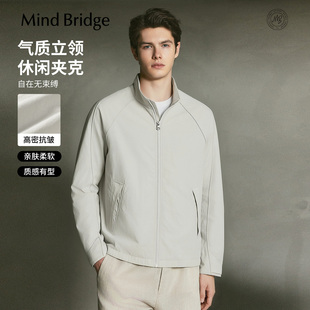 纯色夹克2026年春季 休闲插肩袖 简约通勤立领外套 Bridge男士 Mind