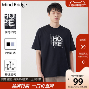 新款 MindBridge短袖 t恤夏季 潮流宽松休闲上衣M0062B70031 男士 半袖