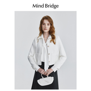 Mind 小香风外套宽松夹克简约上衣 Bridge2025年秋女士翻领短款