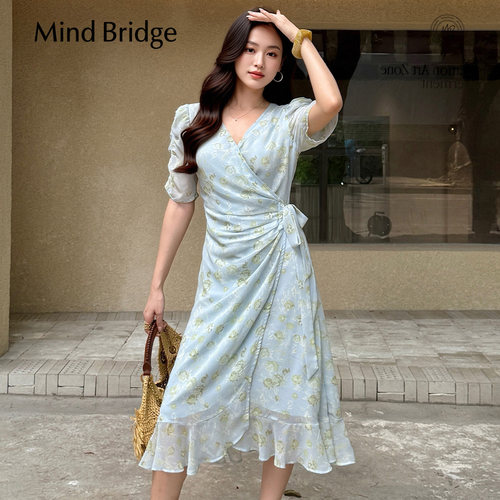 MindBridge领泡泡袖茶歇裙