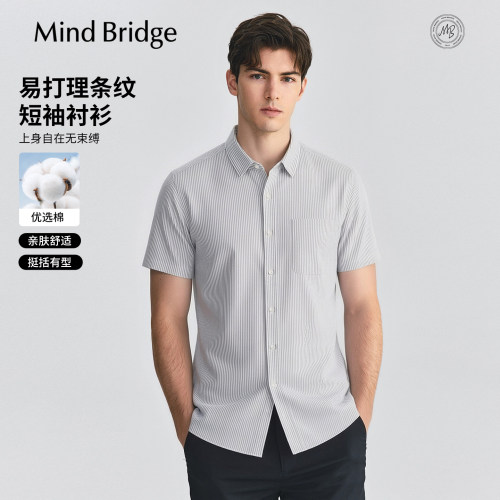 MindBridge条纹短袖衬衫