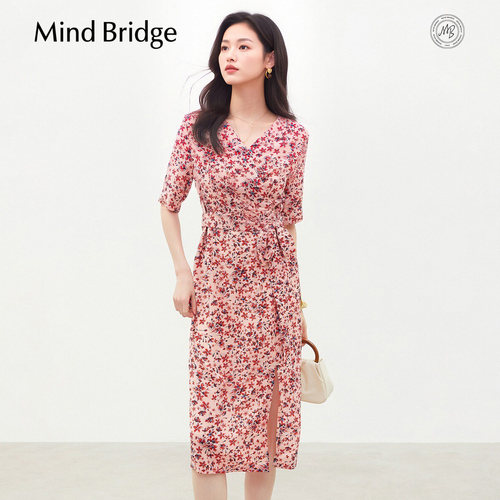 MindBridgeV领收腰碎花裙