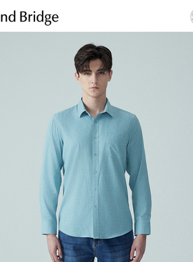 MindBridge2026年春季男士长袖商务休闲衬衫百搭衬衣小众格子上衣