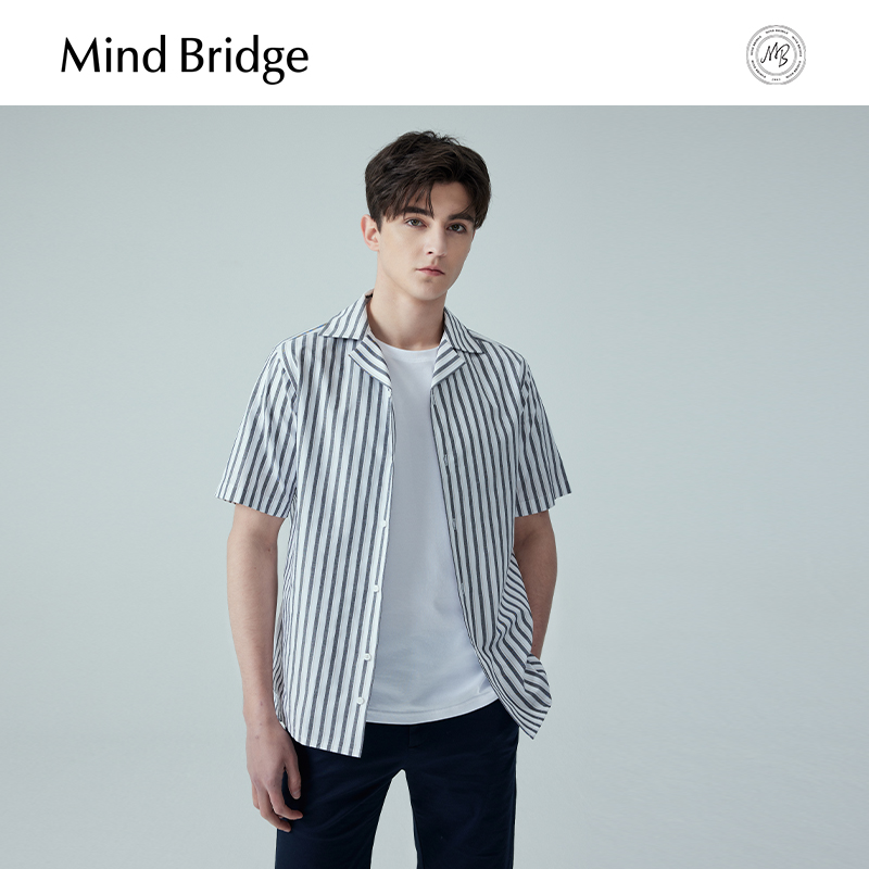 MindBridge条纹衬衫短袖