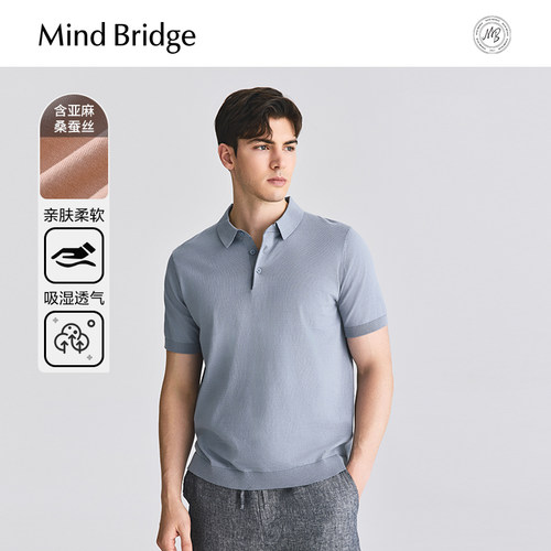 MindBridge纯色短袖Polo衫