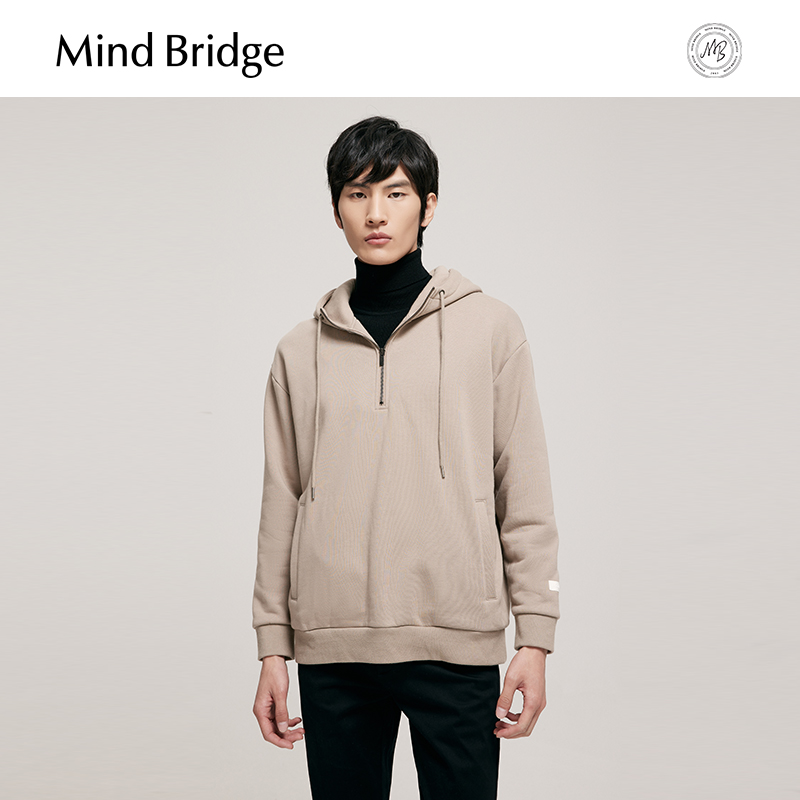 MindBridge半高领连帽休闲卫衣