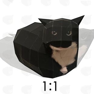 大号疑惑猫旋转猫oii猫huh猫Maxwell立体纸模型猫DIY折纸材料猫me