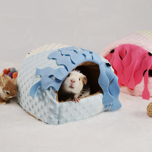 侏儒兔子无底棉窝非迷刺猬窝配厕所垂耳兔窝豚鼠棉窝荷兰猪无底窝