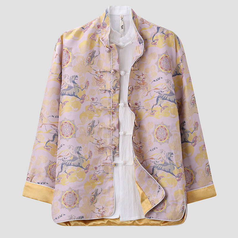 玄笙唐装男中国风男装文艺复古春秋季国潮提花长袖外套男宽松上衣,男装,唐装,淘宝优惠券,粉丝福利购,淘宝优惠卷