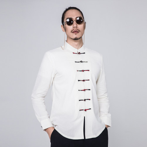 玄笙改良唐装汉服中式复古衬衫