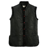 中式 男加棉加厚水貂领马甲男士 盘扣坎肩上衣男 唐装 秋冬中国风男装