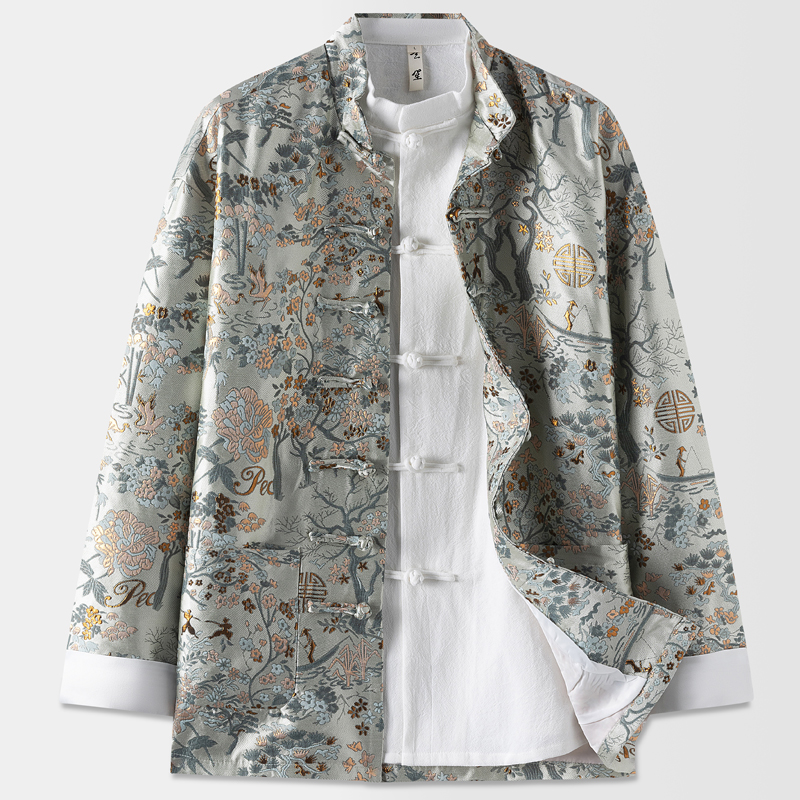 立领新款刺绣盘扣外套上衣玄笙