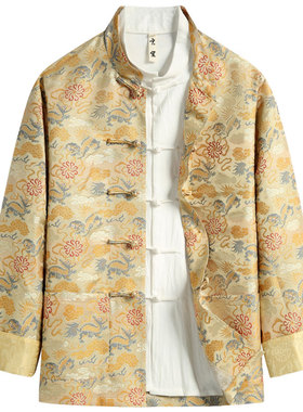 〈麒麟〉唐装男春季新款中国风男装原创国潮中式改良复古上衣男