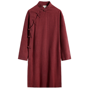 长衫男民国风马褂棉麻中国风斜襟唐装大褂袍子复古中式男装长袍