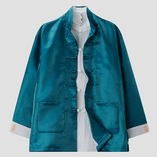 玄笙唐装男春秋中国风男装外套男民族服装传统中式中山装居士禅服