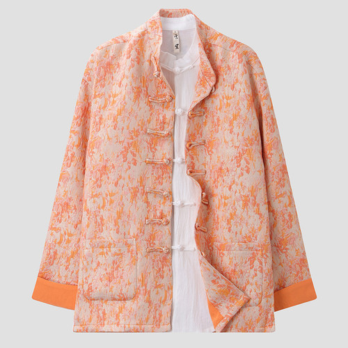 玄笙唐装男春秋新款中国风男装新中式改良国潮立领长袖提花外套男