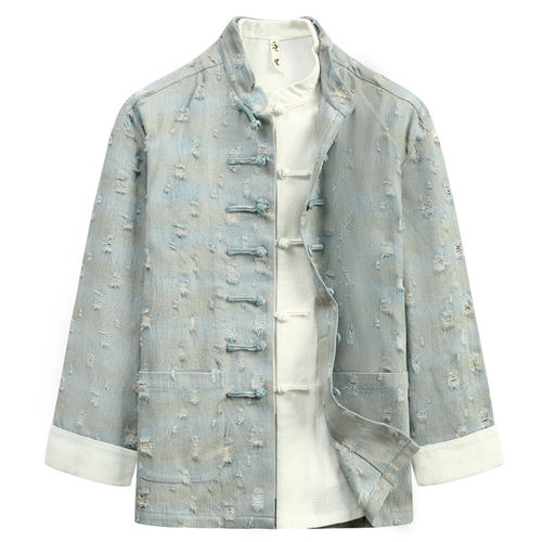 玄笙牛仔唐装外套中国风