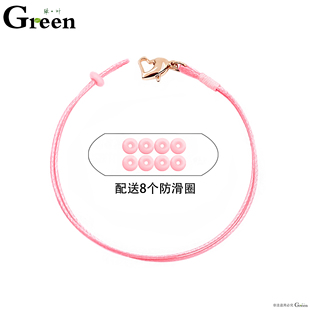 皮蜡绳手链可穿小孔3D硬金转运珠手绳 手工编织男女款 玫瑰金扣