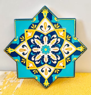 厦门特色五星浮雕描金花砖杯垫旅游纪念品伴手礼家居馈赠好物新款