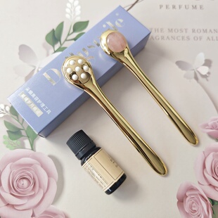 科蕴兰玉石双面多功能小金勺滚珠眼部按摩勺去除脸部眼周眼袋浮肿