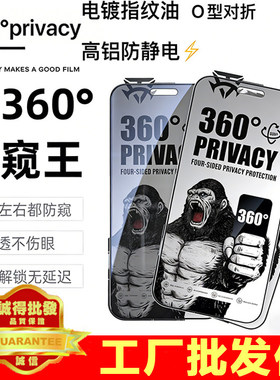 适用 iPhone 17e Pro Max电镀360°防窥蓝猩膜坊Air 苹果16 15 14 Plus耐磨13 12 Pro对折XS MAX膜XR